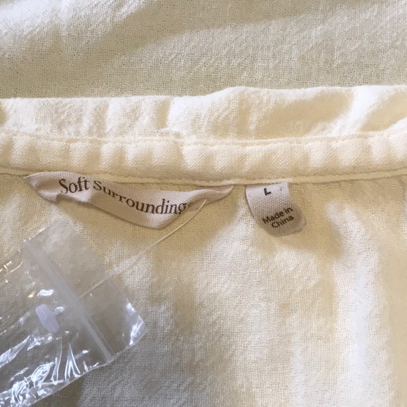 Soft Surroundings Ivory Cotton top size Large - Picture 4 of 4